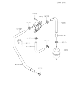Fuel Tank And Valve Diagram and Parts List for FR691V-HS05  Cub Cadet Lawn Tractor